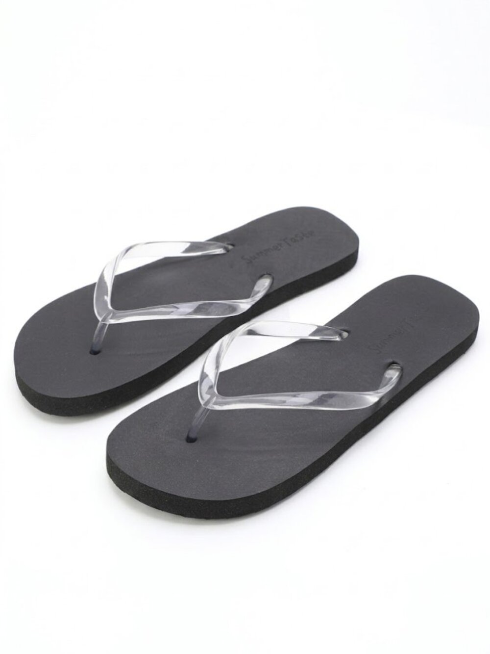 Women's Flip Flops with Clear Jelly Straps - Comfortable Minimalist Thong Sandal